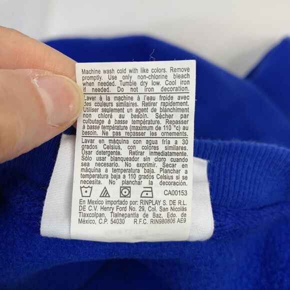 Champion Size M Crew Neck Sweatshirt Reverse Weave Royal Blue Oversized Pullover - Picture 8 of 9